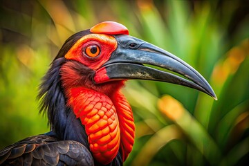 Obraz premium Southern Ground Hornbill Portrait - Food Photography Style AI Art