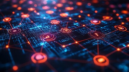 A phone screen featuring a vibrant anonymizing network with user profiles protected by connected encrypted nodes