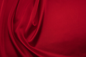 red satin or silk fabric as background