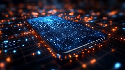 Smartphone with a bright representation of anonymizing network nodes and hidden user identities