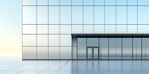 Modern glass facade entrance