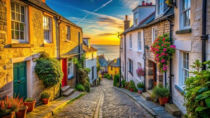 Obraz premium St Ives Backstreet Drone Shot - Historic Charm