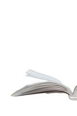 Open bible with bookmark transparent background isolated page view for spiritual reflection