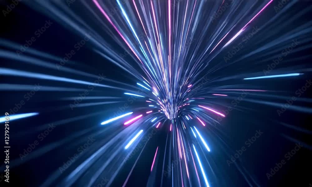 Poster a stunning visualization of light trails representing speed and technology