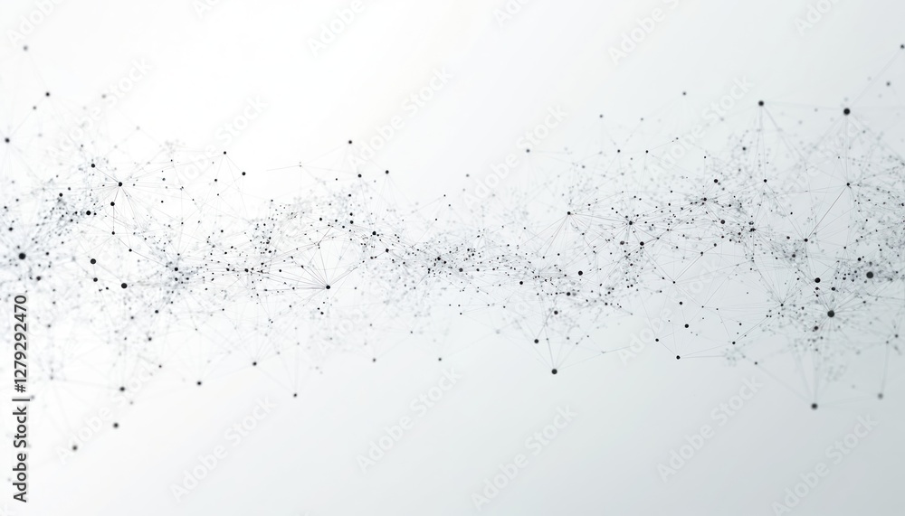 Aufkleber abstract tech network of connecting dots with plexus lines on white background. geometric mesh repre