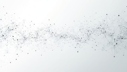 Abstract tech network of connecting dots with plexus lines on white background. Geometric mesh represents digital technology, big data analysis. Futuristic science background with molecular structure.