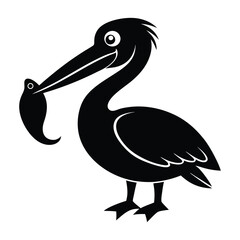 pelican silhouette on white background