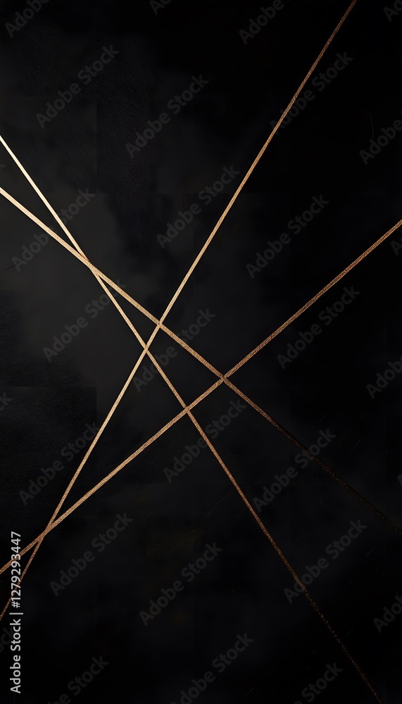 Poster gold lines intersect on a dark textured abstract background