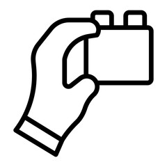 Holding Block Vector Line Icon Design