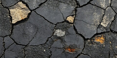 Obraz premium Dried cracked asphalt texture
