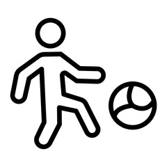 Playing with Ball Vector Line Icon Design