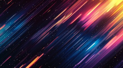 Obraz premium Colorful lines run side by side, creating a moving image. The colors are different and stand out against the background that is the same on both sides.