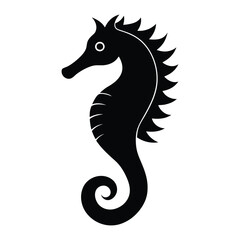 vector illustration of a Sea Horse Silhouette