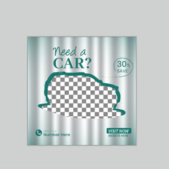 Car social media marketing post design layout