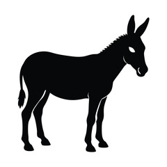 donkey silhouette isolated on a white background