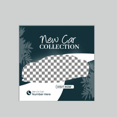 Car social media marketing post design layout