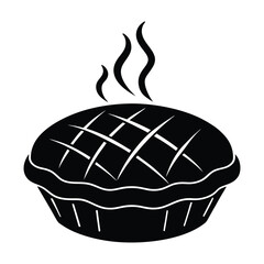 vector illustration of a Steaming Hot Pie silhouette