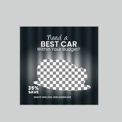 Car social media marketing post design layout