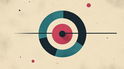 Abstract concentric circles design with minimalist style and pastel colors