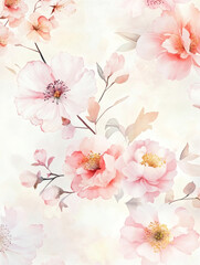 Obraz premium Pink Rose Petals Delicate Floral Watercolor