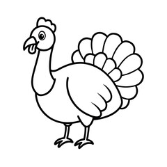 Colorful Turkey Outline Vector for Seasonal Products