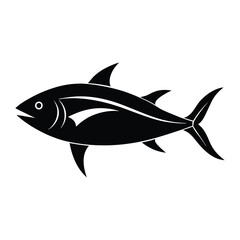 Obraz premium Tuna fish Silhouette isolated on a white background
