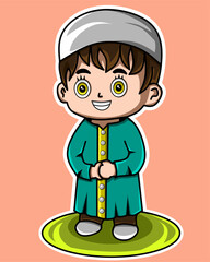 A little muslims boy with smiling face 