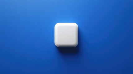 White Square Object on Blue Background