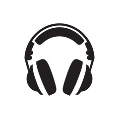 vector of black silhouette of headphone