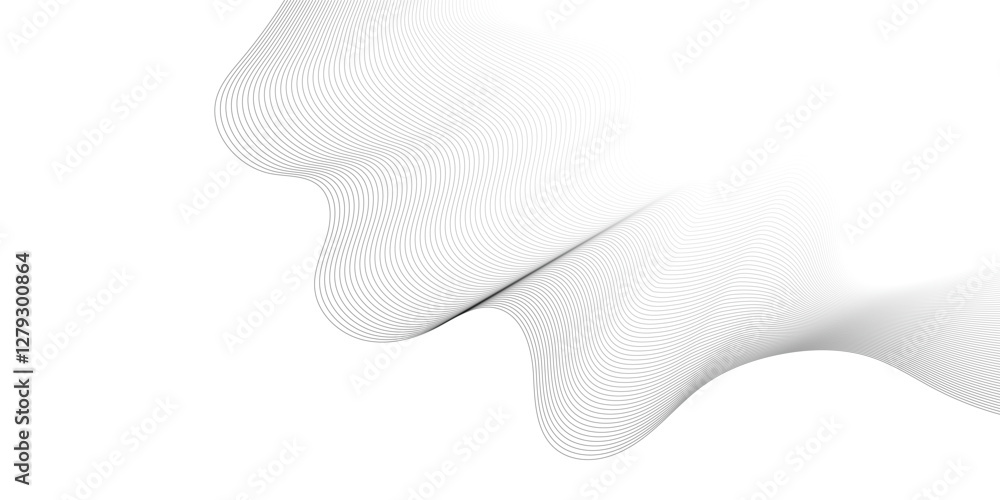 Poster abstract grey smooth element swoosh speed wave modern stream background. abstract wave line for broc