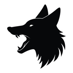 Wolf Silhouette Vector Illustration isolated on a white background