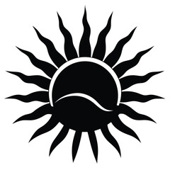 silhouette-vector-illustration-of-a-sun-and-rays