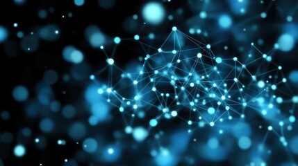 Abstract Blue Network Connections: Digital Technology Background