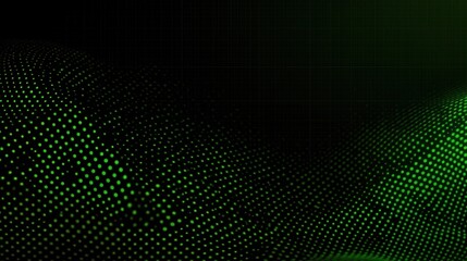 Obraz premium Abstract Green Dotted Wave Background