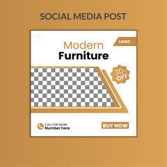 furniture social media post vector design template