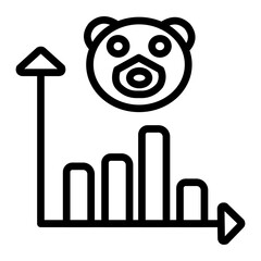 Bear Market Vector Line Icon Design