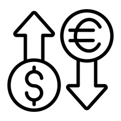 Exchange Rate Vector Line Icon Design