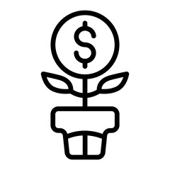 Investment Fund Vector Line Icon Design