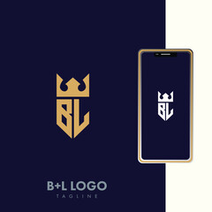 Creative minimal monochrome monogram letter BL and LB line logo design symbol. Graphic alphabet symbol for corporate identity