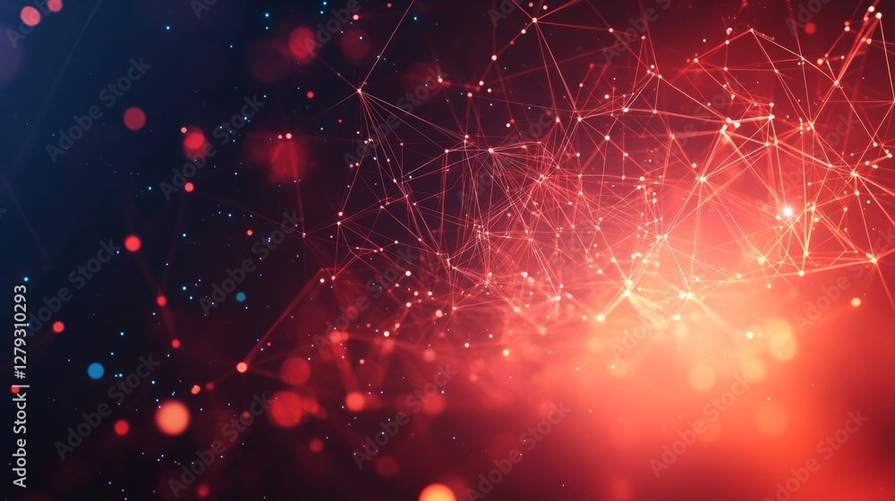 Aufkleber abstract red glowing background with geometric frame for futuristic technology presentation