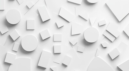 Obraz premium Abstract White Geometric Shapes Background—Modern Minimalist Design