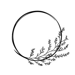 A simple yet elegant circular botanical frame. Perfect for logo design, invitations, and branding projects.