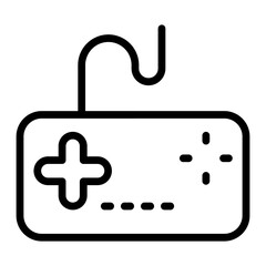 Retro Game Controller Vector Line Icon Design