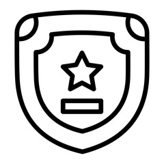 School Badge Vector Line Icon Design