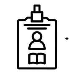 Library Card Vector Line Icon Design