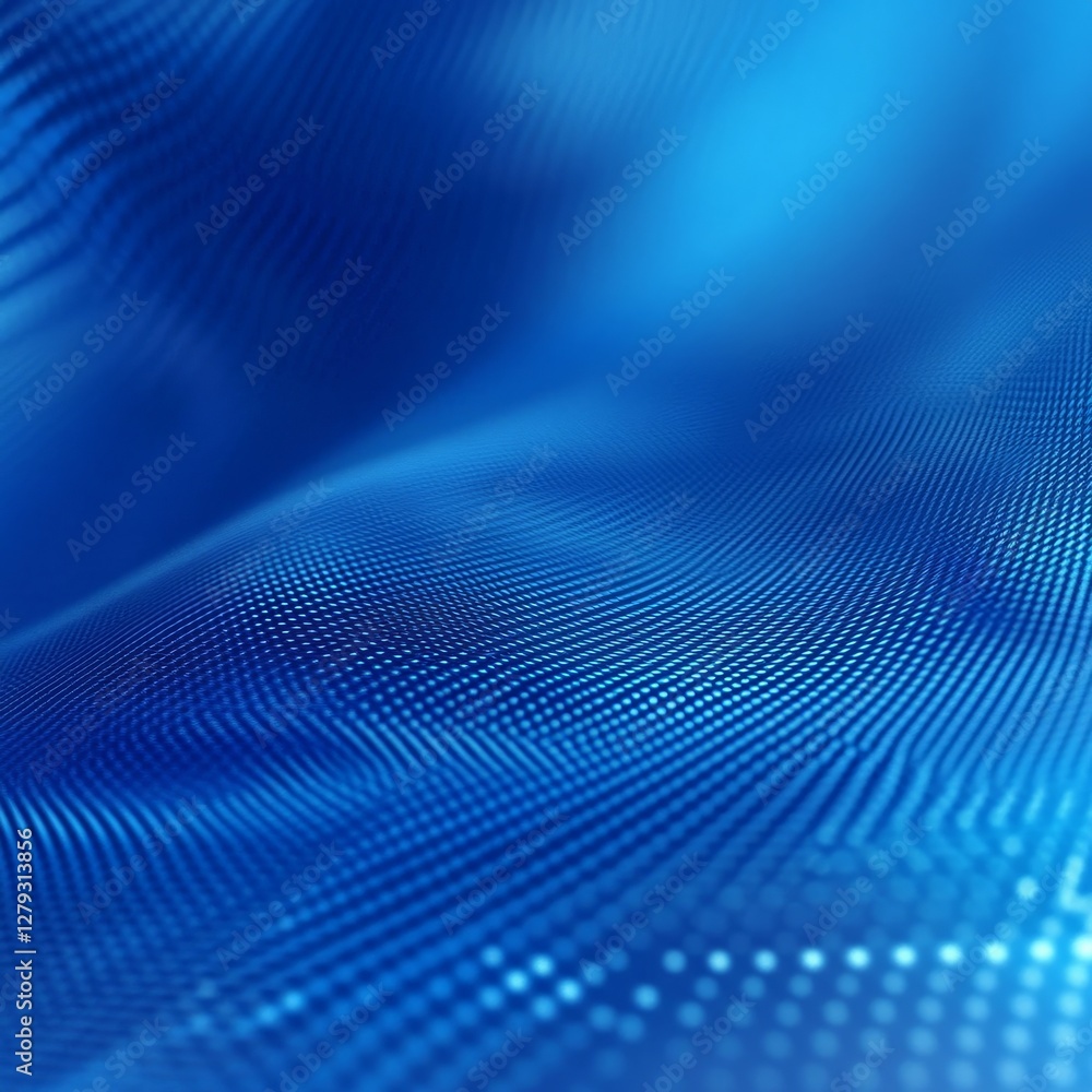 Aufkleber Abstract Blue Waves: A Digital Landscape of Light and Texture, Creating a Futuristic and Mesmerizing Visual Experience