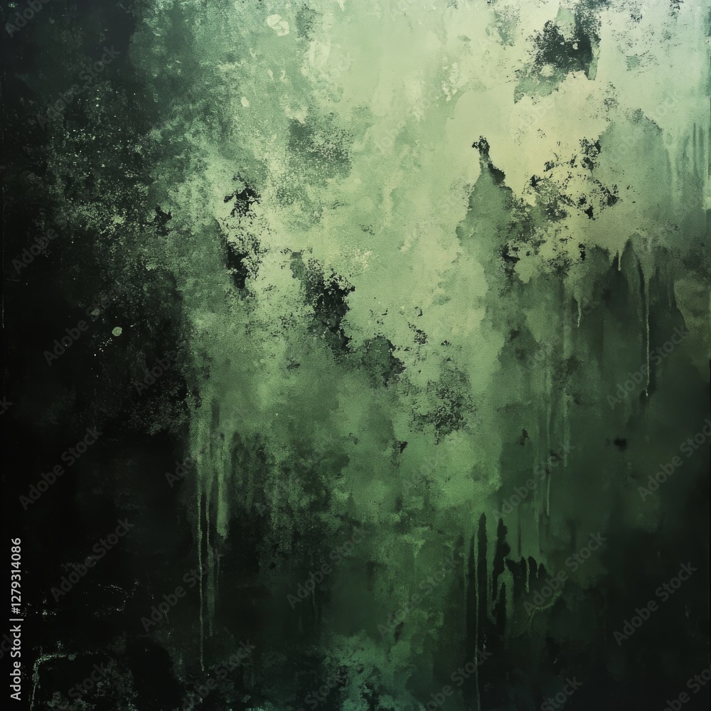 Poster abstract emerald dream: an evocative exploration of depth and texture in a dark green aesthetic