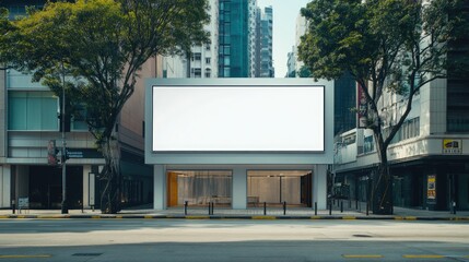 Blank Billboard on a City Street Mockup
