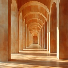 Beautiful sunlit arched passageway high resolution hd picture