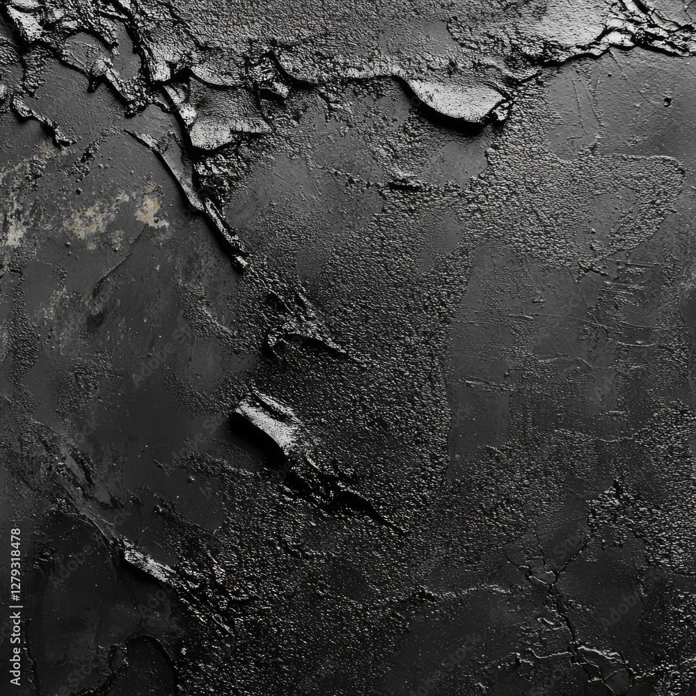 Poster textured blackness: an abstract study of dark, impasto-style layers and dimensional surfaces